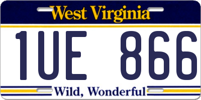 WV license plate 1UE866
