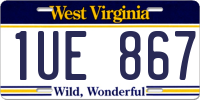 WV license plate 1UE867