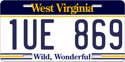 WV license plate 1UE869