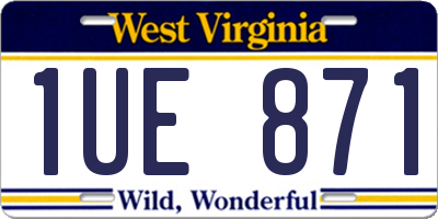 WV license plate 1UE871