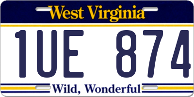 WV license plate 1UE874