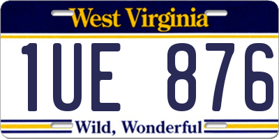 WV license plate 1UE876