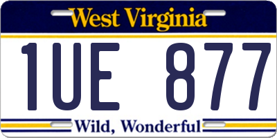 WV license plate 1UE877