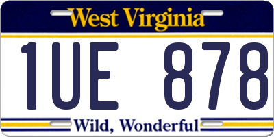 WV license plate 1UE878
