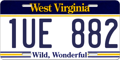 WV license plate 1UE882