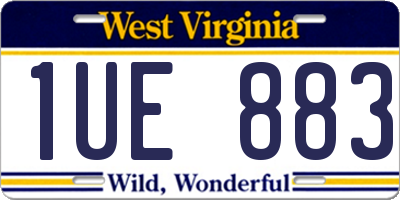 WV license plate 1UE883