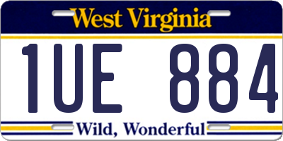 WV license plate 1UE884