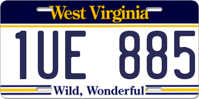 WV license plate 1UE885