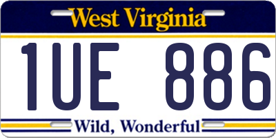 WV license plate 1UE886