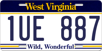 WV license plate 1UE887