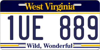 WV license plate 1UE889