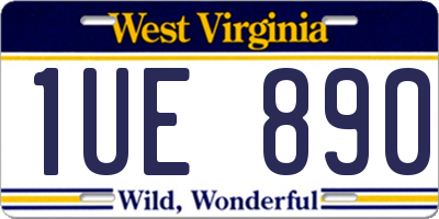 WV license plate 1UE890