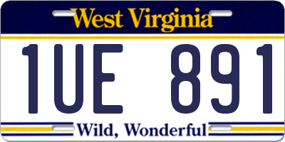 WV license plate 1UE891