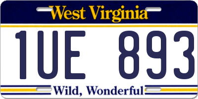 WV license plate 1UE893