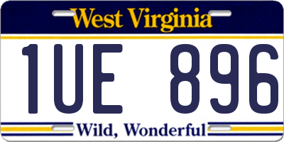WV license plate 1UE896