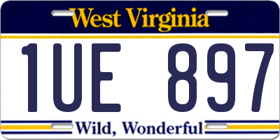 WV license plate 1UE897