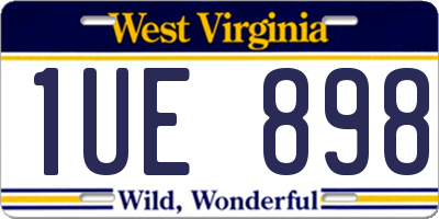 WV license plate 1UE898