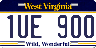 WV license plate 1UE900