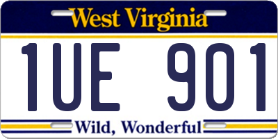 WV license plate 1UE901