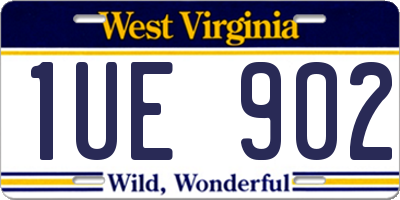 WV license plate 1UE902