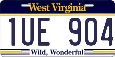 WV license plate 1UE904