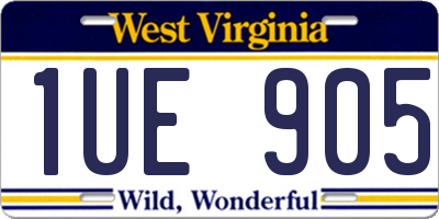 WV license plate 1UE905