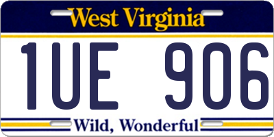 WV license plate 1UE906