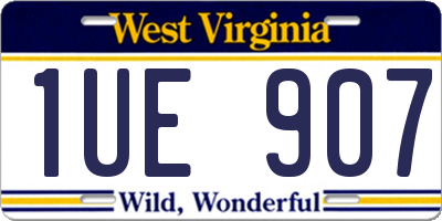 WV license plate 1UE907