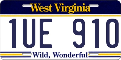 WV license plate 1UE910