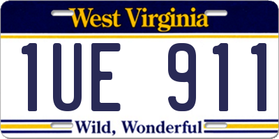 WV license plate 1UE911