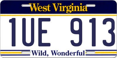 WV license plate 1UE913