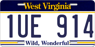 WV license plate 1UE914