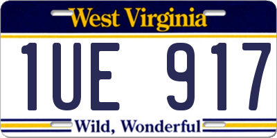 WV license plate 1UE917