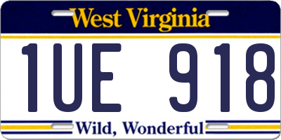 WV license plate 1UE918