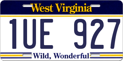 WV license plate 1UE927
