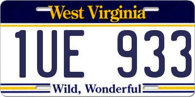 WV license plate 1UE933