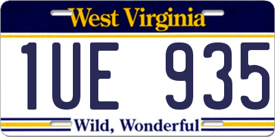 WV license plate 1UE935