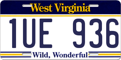 WV license plate 1UE936