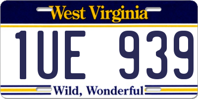 WV license plate 1UE939