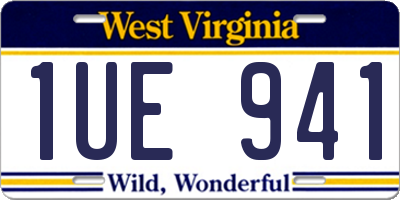 WV license plate 1UE941