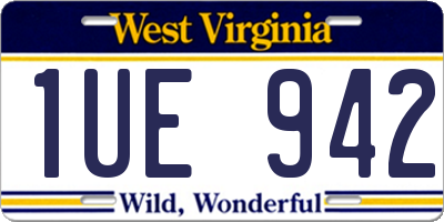 WV license plate 1UE942