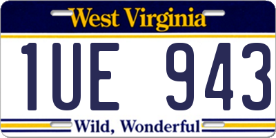 WV license plate 1UE943