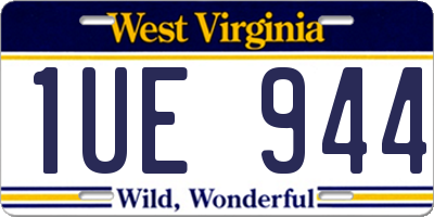 WV license plate 1UE944