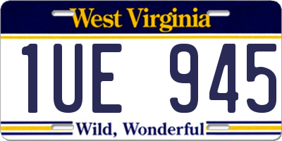 WV license plate 1UE945