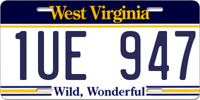 WV license plate 1UE947