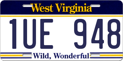 WV license plate 1UE948