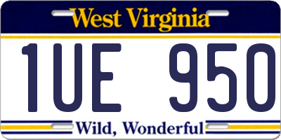 WV license plate 1UE950