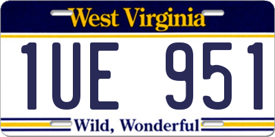 WV license plate 1UE951