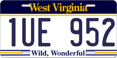 WV license plate 1UE952