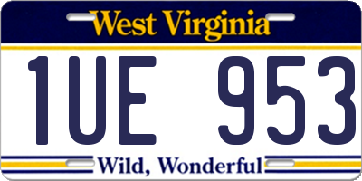 WV license plate 1UE953